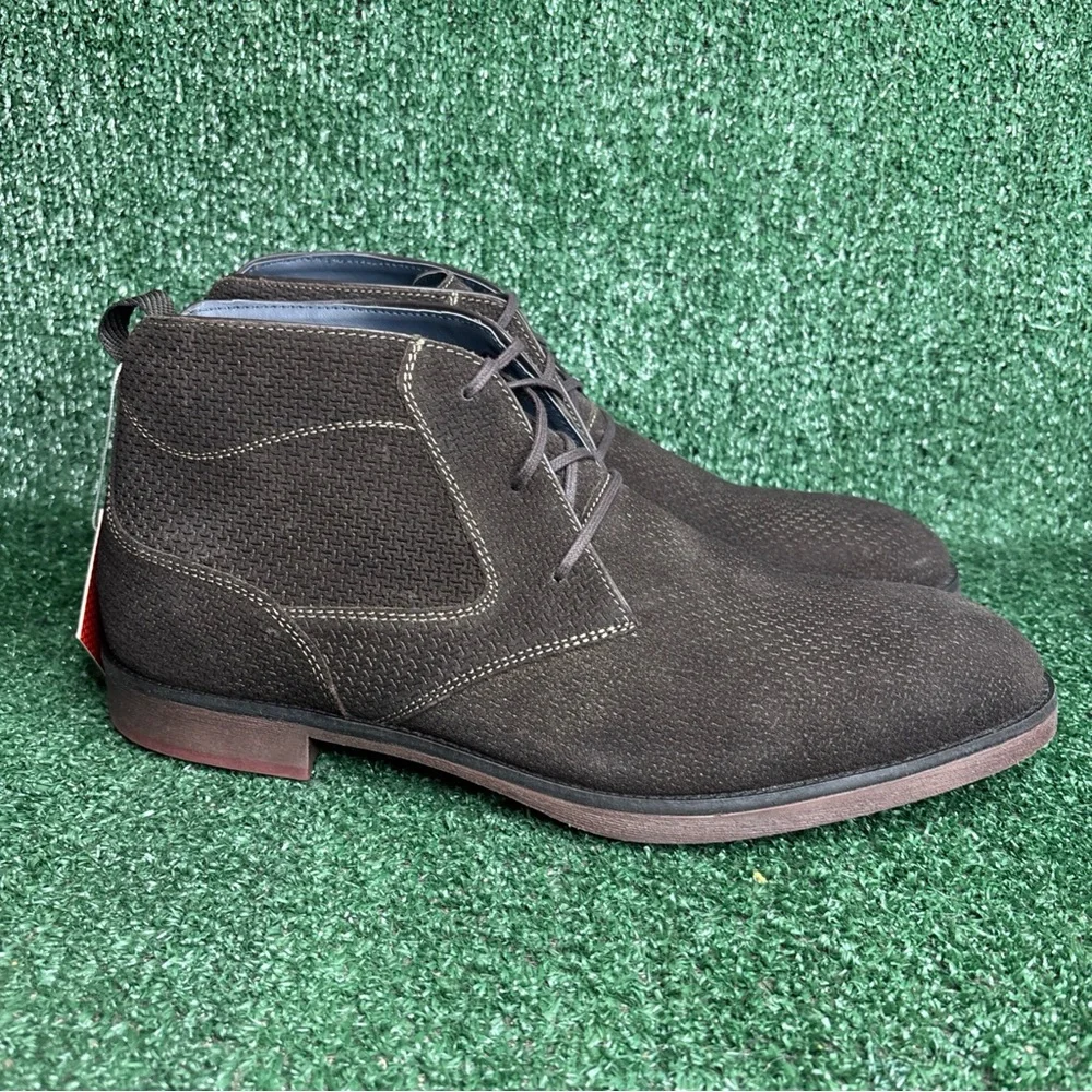 NEW Stacy Adams Men's Dark‎ Brown Plain Toe Chukka Boot Size 13 M